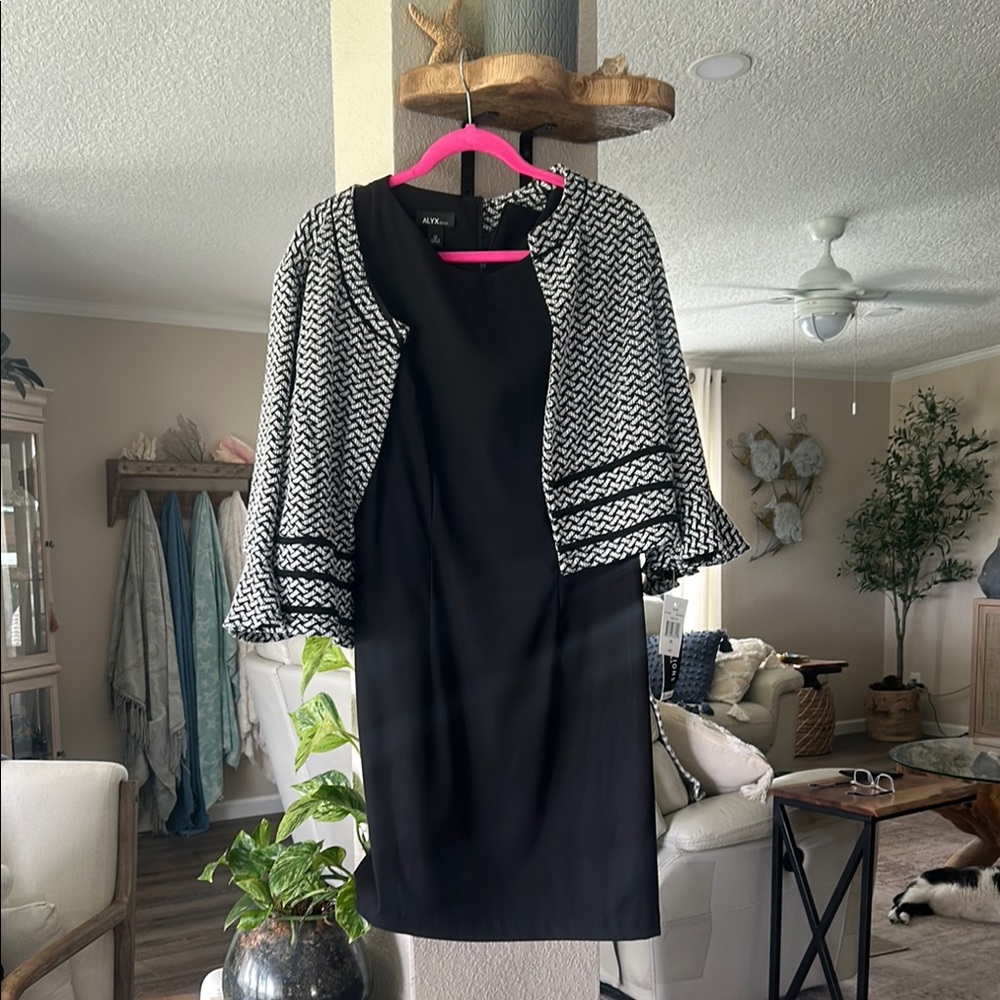 Alyx Elegant Black Dress with Lace Trim